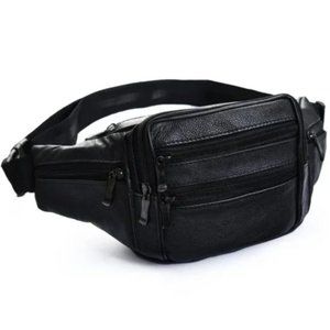 New LEATHER Fanny Pack Belt Bag Large Capacity
